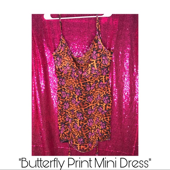 Butterfly printed going out dress 16 UK 12 US - Picture 2 of 2